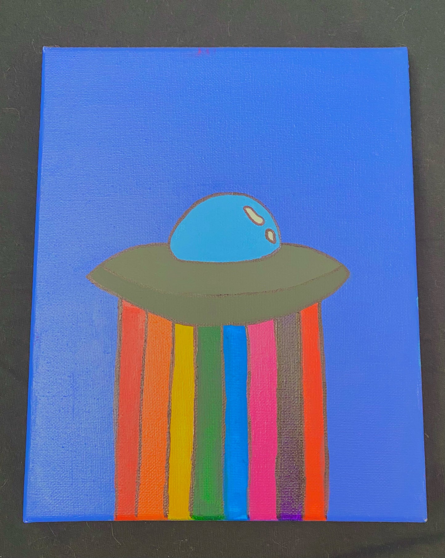 Rainbow Spaceship Painting