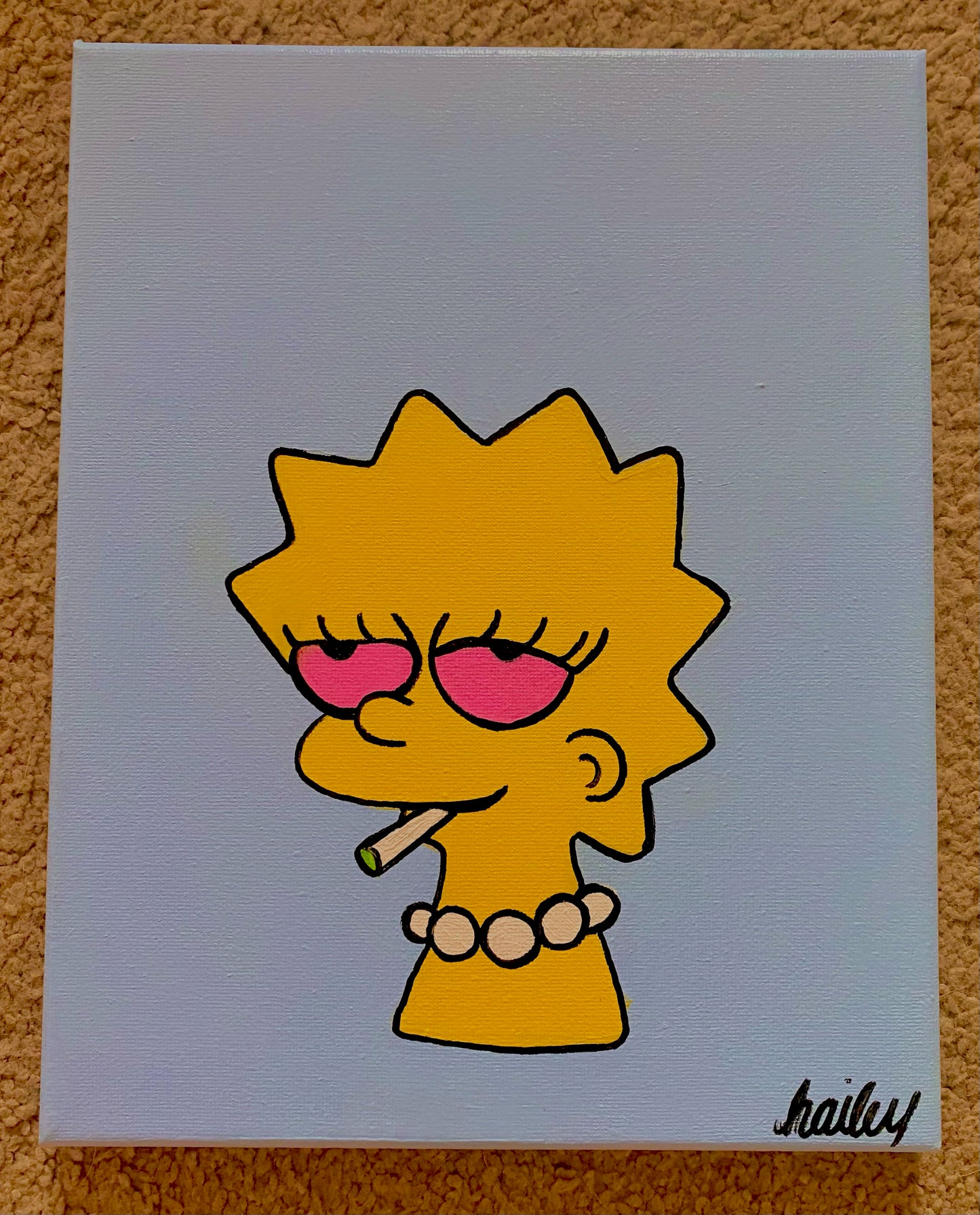 Lisa Simpson Painting Small Canvas