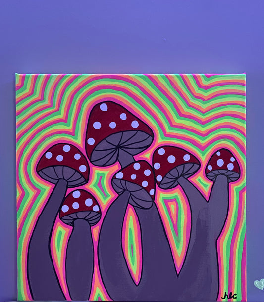 Trippy Mushroom Painting